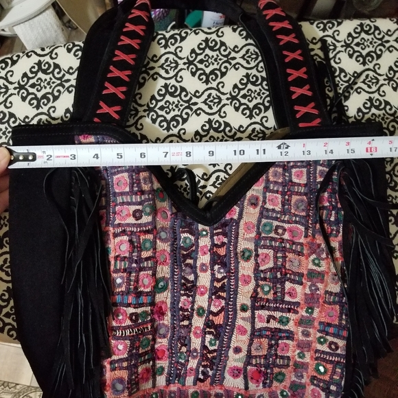 Boho Hobo suede leather purse - Picture 4 of 5